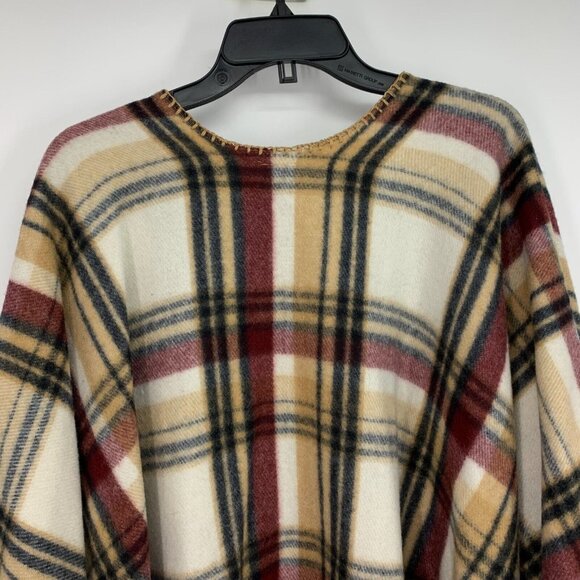 Woolrich Blanket Wrap Shawl Plaid Open Front Poncho - Picture 8 of 9